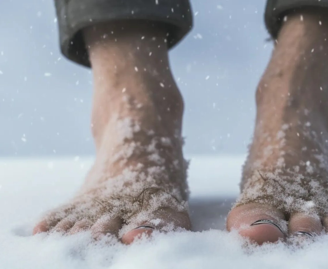 пятки зимой